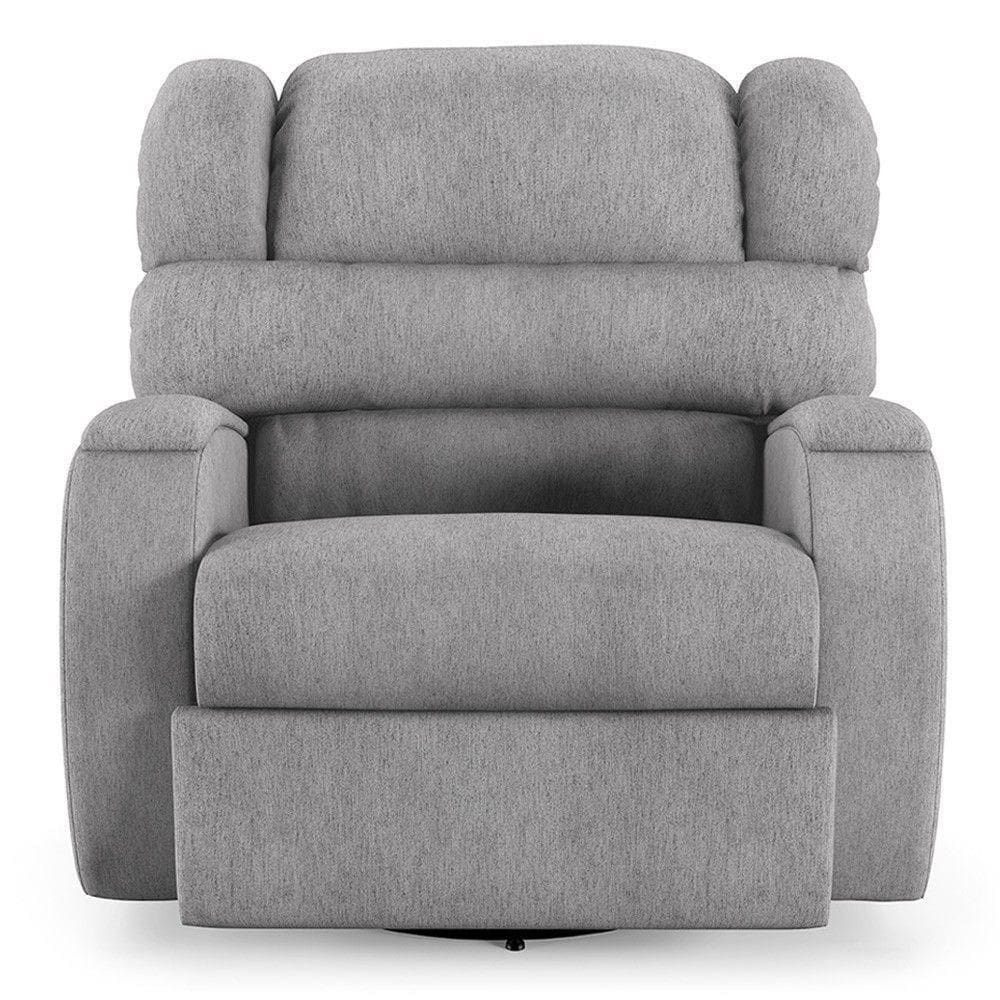 Poltrona Do Papai Reclinável Kalie Glider Giratória Usb Fh9 Linho Cinza - Mpozenato