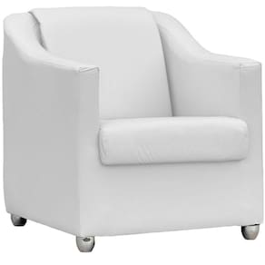 Poltrona Decorativa Para Sala Mila Corino Cores Pé De Plástico Cromado - Branco, Corino