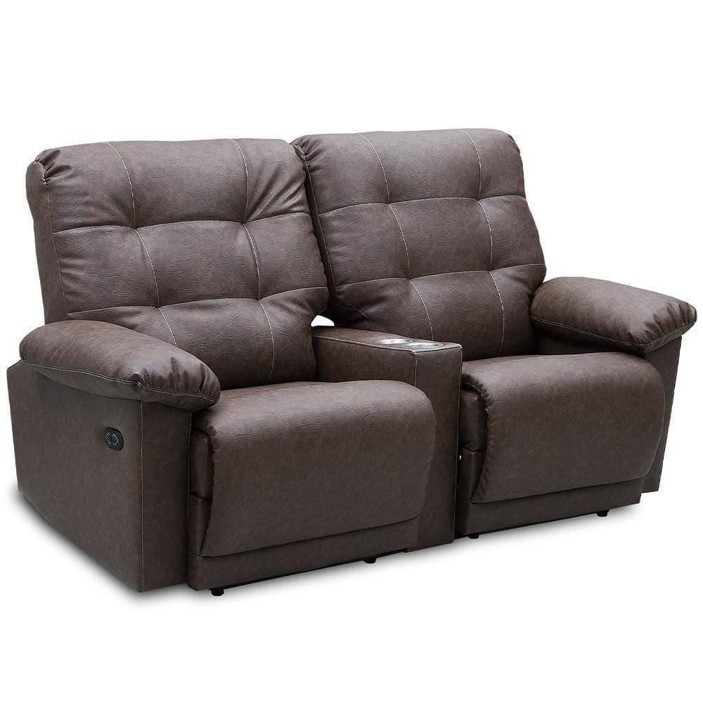 Poltrona Retrátil Reclinável Elétrica Cinema 2 Lugares Holly T03 Couro Cristal Tabaco - Lyam Decor