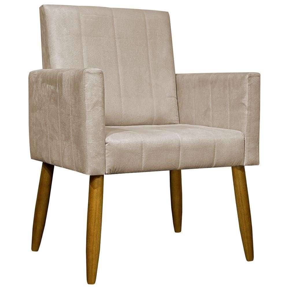 Poltrona Decorativa Mari - Bege Suede