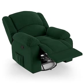 Poltrona Do Papai Reclinável Pietra Glider Giratória Massagem Fh9 Veludo Verde - Mpozenato