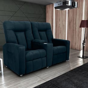 Poltrona Reclinável 2 Lugares Kassel Veludo Light Petróleo