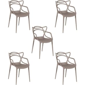 Kit 5 Cadeiras Allegra Empilhável Com Inmetro Magazine Decor - Fendi
