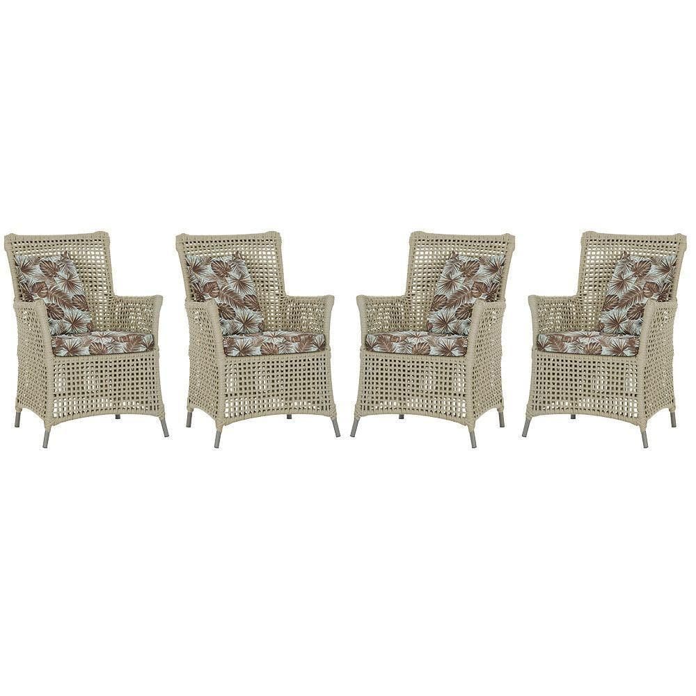 4 Poltronas Igapó Alumínio Pintura Fendi Corda Náutica E6 Rami
