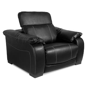 Poltrona Reclinável Para Sala De Estar Living Line L07 Couro Preto