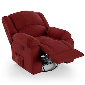 Poltrona Do Papai Reclinável Pietra Glider Giratória Fh9 Veludo Vermelho - Mpozenato