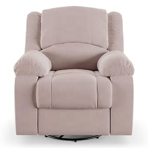 Poltrona Do Papai Reclinável Pietra Glider Giratória Fh9 Veludo Rosê - Mpozenato