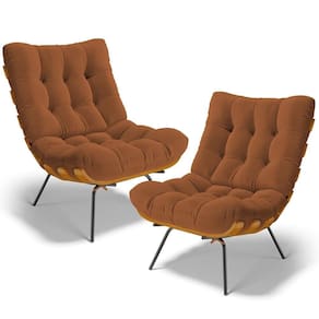Kit 2 Poltronas Decorativas Sala De Estar Costela L02 Terracota - Lyam Decor