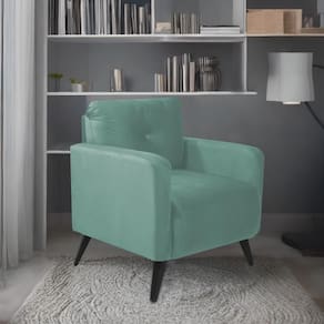 Poltrona Decorativa Sala Escritorio Bahamas Veludo - Verde Agua Verde Agua