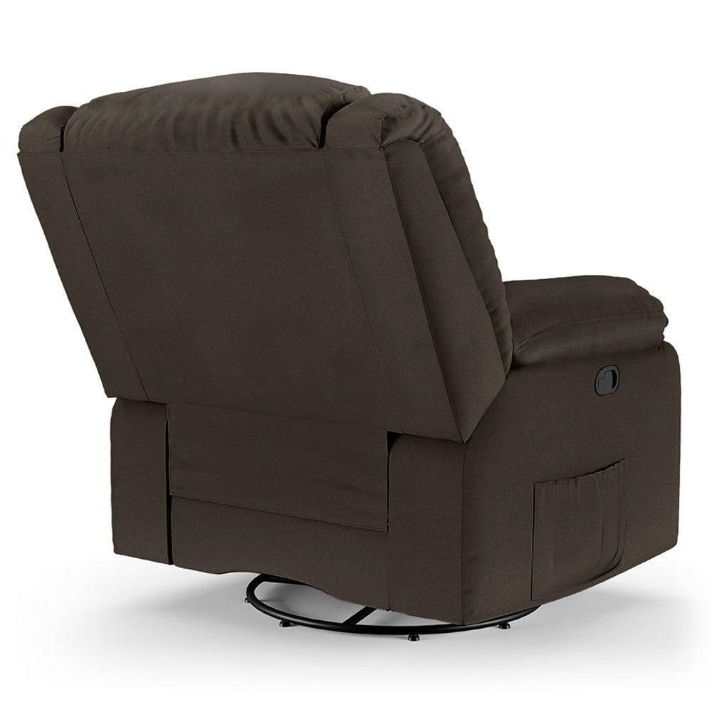 Poltrona Do Papai Reclinável Pietra Glider Giratória Massagem Fh9 Pu Marrom - Mpozenato
