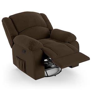 Poltrona Do Papai Reclinável Pietra Glider Giratória Fh9 Veludo Marrom - Mpozenato