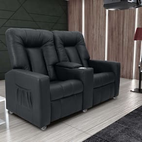 Poltrona Reclinável 2 Lugares Kassel Sintetico Preto