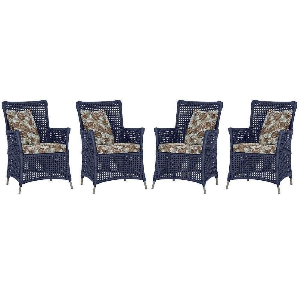 4 Poltronas Igapó Alumínio Pintura Fendi Corda Náutica E6 Azul