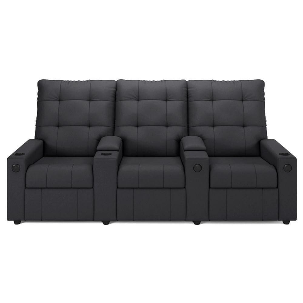 Poltrona Do Papai Reclinável Mallie 3 Lugares Baú Usb Fh9 Veludo Cinza - Mpozenato