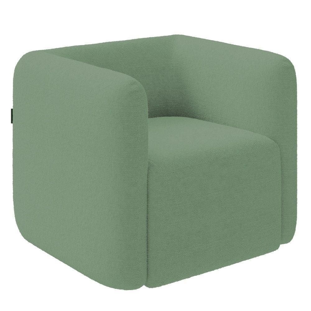 Poltrona Para Sala De Estar Decorativa Kit Com 2 Maggie K04 Bouclê Verde Mpozenato