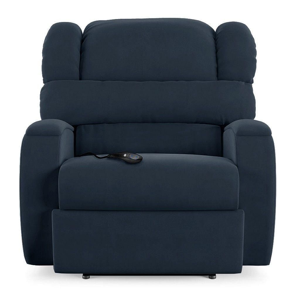 Poltrona Do Papai Reclinável Kalie Controle Power Elétrico Usb Fh9 Veludo Azul - Mpozenato