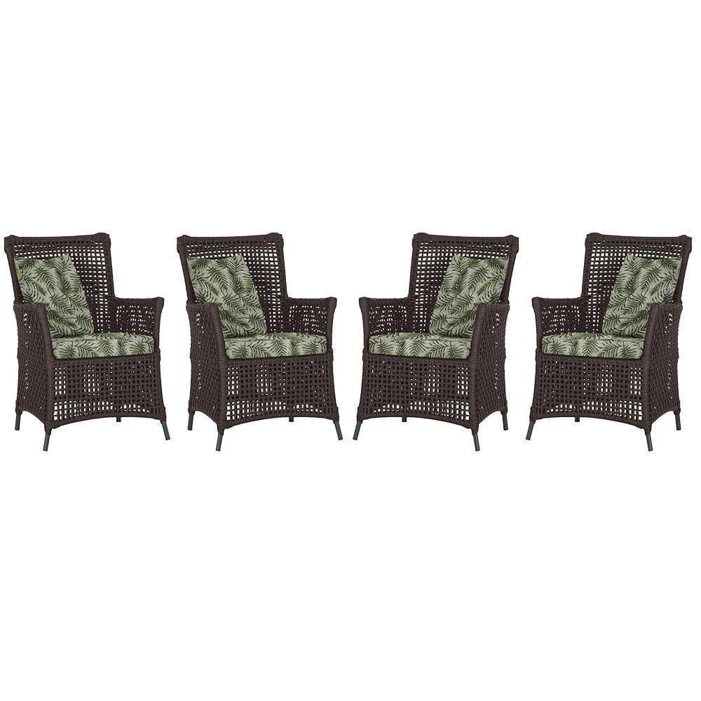 4 Poltronas Igapó Alumínio Pintura Preta Corda Náutica E5 Marrom