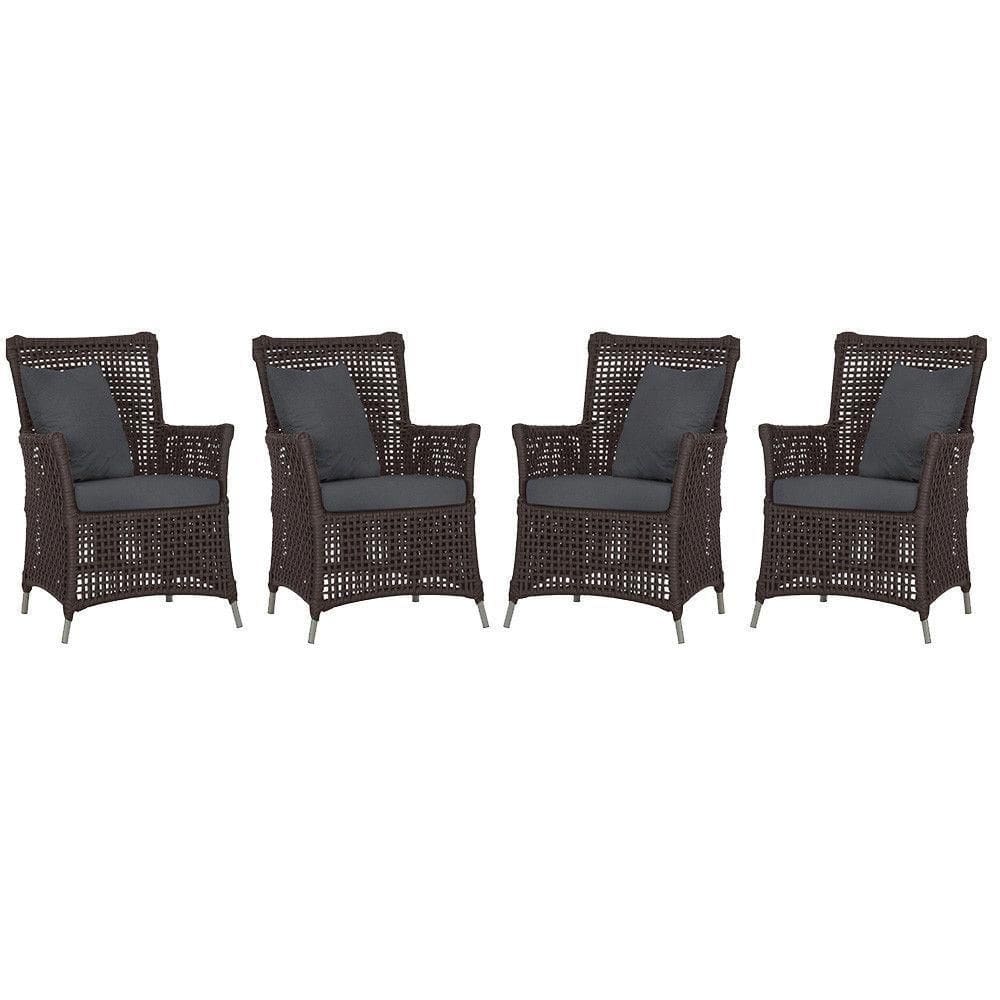 4 Poltronas Igapó Alumínio Pintura Fendi Corda Náutica E11 Marrom