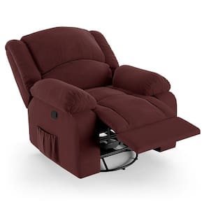 Poltrona Do Papai Reclinável Pietra Glider Giratória Massagem Fh9 Veludo Vinho - Mpozenato