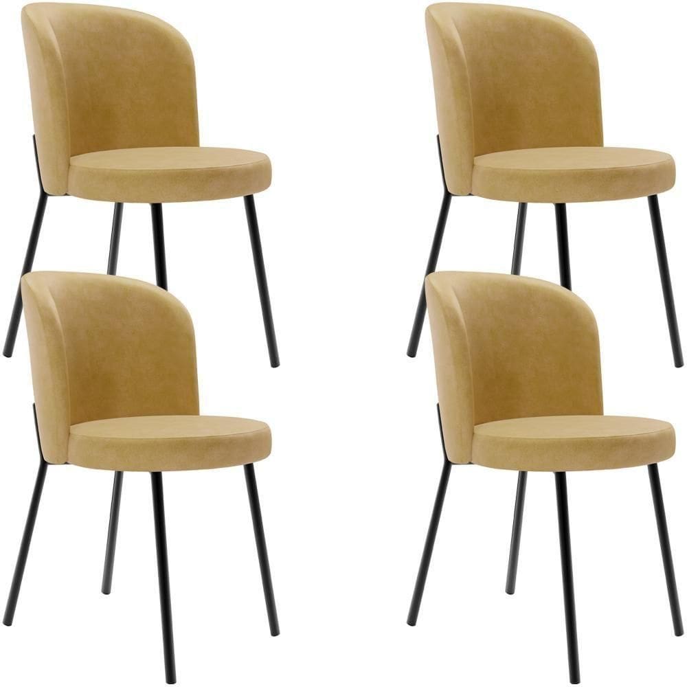 Kit 4 Cadeiras Sala De Jantar Estofada Gavi L02 Couríssimo Fendi