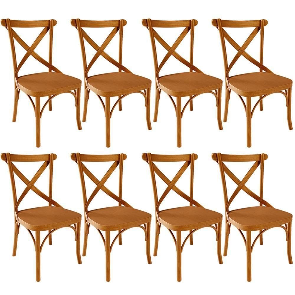 Kit 08 Cadeiras Para Sala De Jantar E Estar Living ávila L02 Madeira Maciça - Lyam