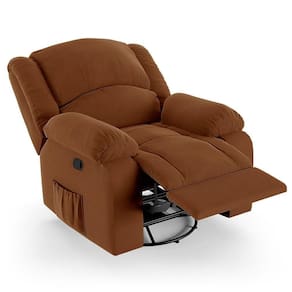 Poltrona Do Papai Reclinável Pietra Glider Giratória Usb Fh9 Veludo Terracota - Mpozenato