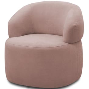 Poltrona Giratória Sala De Estar Living Orgânico Carmen F04 Veludo Rosê - Lyam Decor