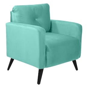 Poltrona Decorativa Sala Escritorio Bahamas Veludo - Verde Agua Verde Agua