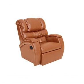 Cadeira Poltrona Reclinável Imperial Zero Wall Couríssimo Balanço E Giro Com Massageador Caramelo