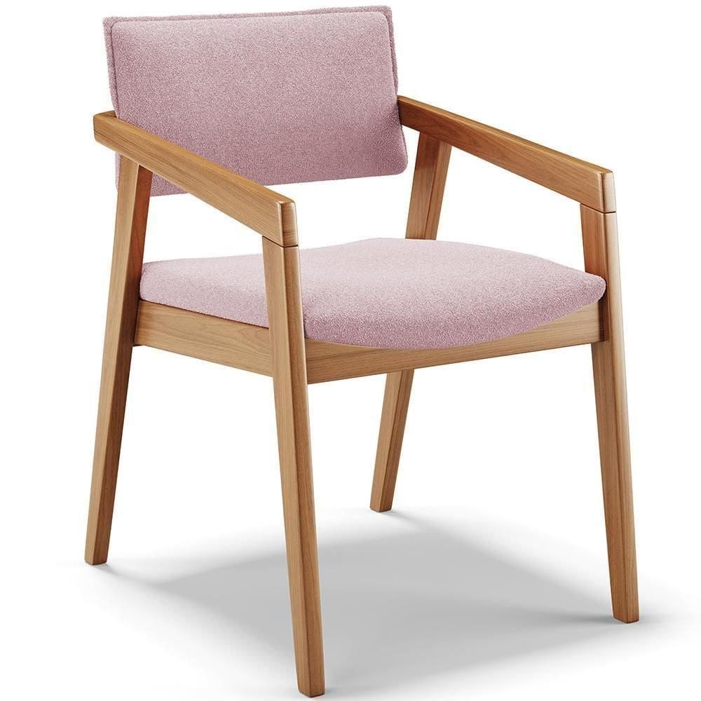 Cadeira Para Sala De Jantar Estar Living Giorgia B04 Bouclê Rosê - Lyam Decor