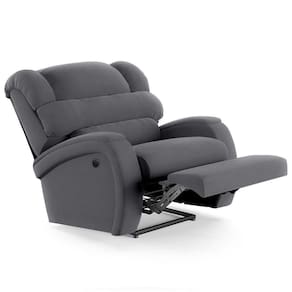 Poltrona Do Papai Reclinável Kalie Power Elétrica Fh9 Veludo Cinza - Mpozenato