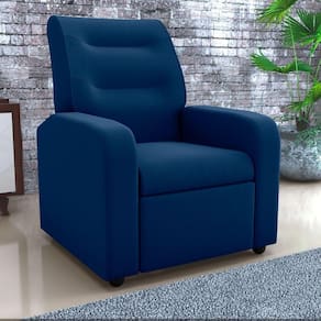 Poltrona Decorativa Reclinável Pireu Veludo Light Azul