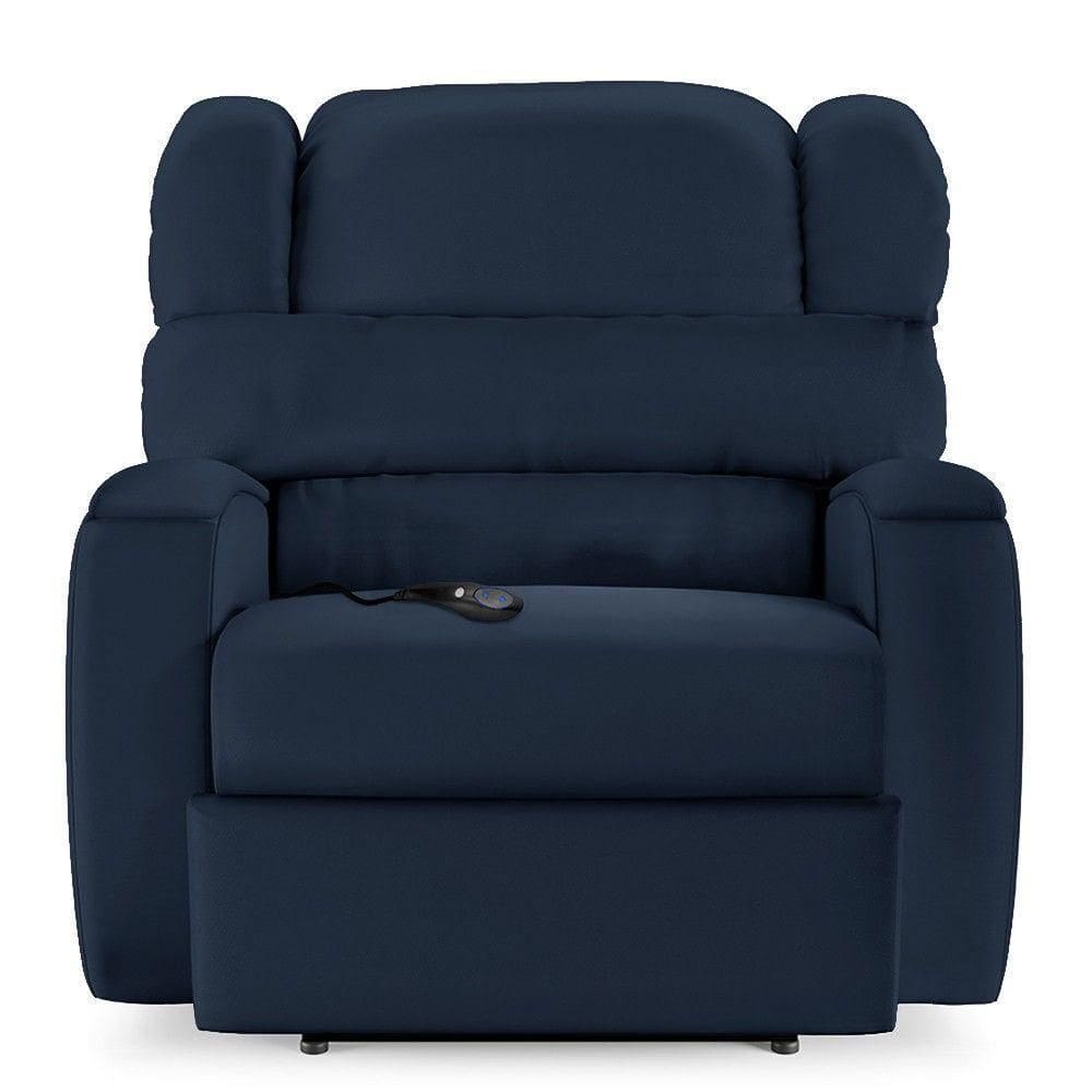 Poltrona Do Papai Reclinável Kalie Controle Power Elétrico Usb Fh9 Pu Azul - Mpozenato