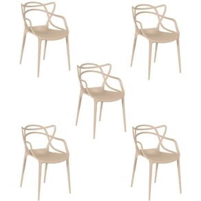 Kit 5 Cadeiras Allegra Empilhável Com Inmetro Magazine Decor - Nude