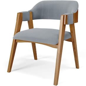 Cadeira Para Sala De Jantar E Estar Living Estofada Suran L02 Bouclê Cinza - Lyam