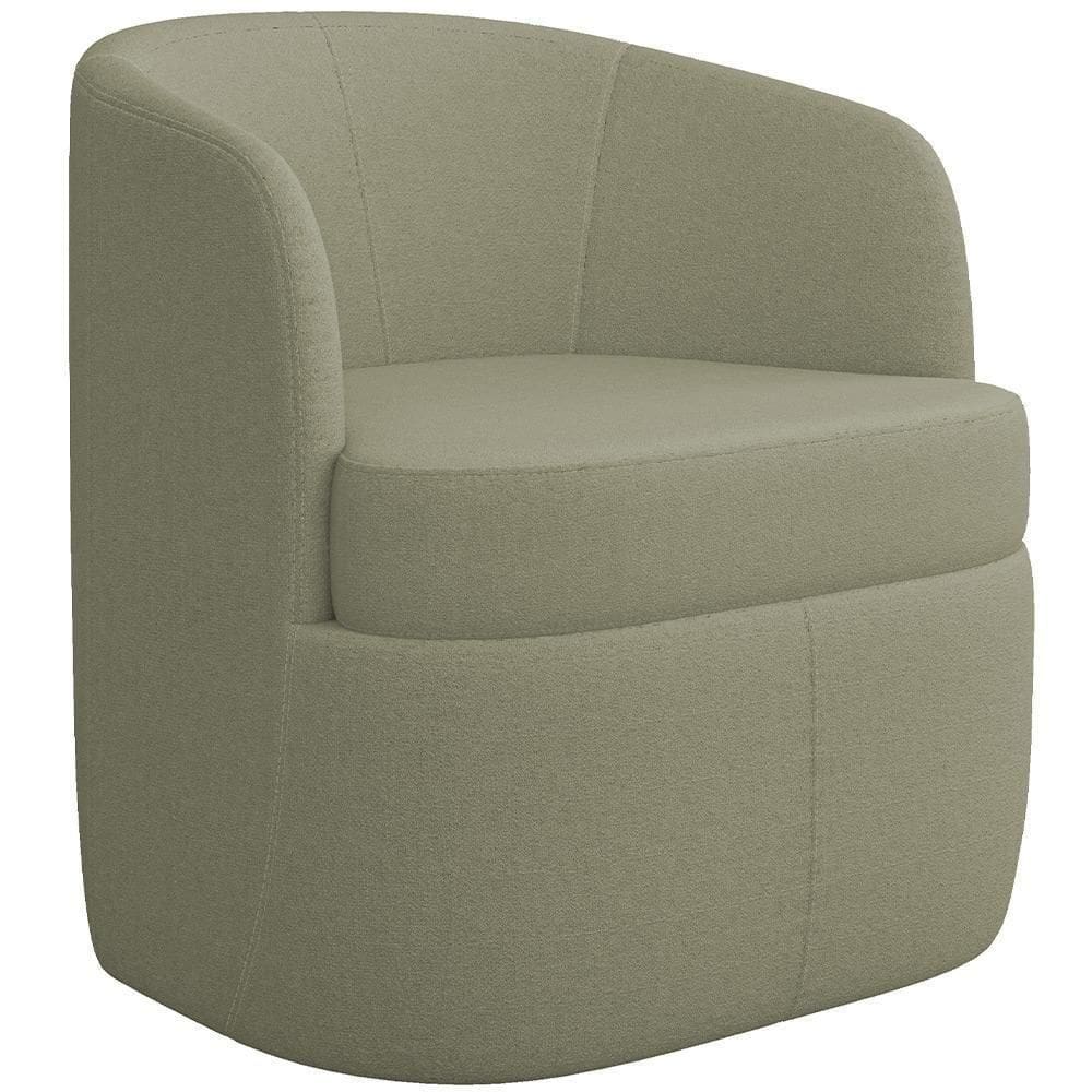 Poltrona Decorativa Giratória Para Sala De Estar Siena K01 Bouclê Verde - Lyam Decor
