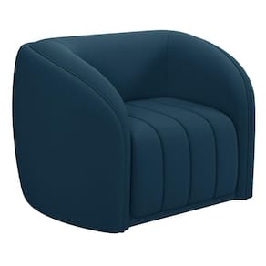 Poltrona Decorativa Para Sala De Estar Lazio M03 Veludo Azul - Lyam Decor