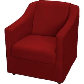 Poltrona Decorativa Mila Pé De Plástico Cromado - Bordô Suede