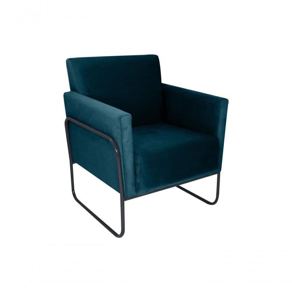 Poltrona Decorativa Pés Em Metal Atlanta Matrix - Turqueza Turqueza