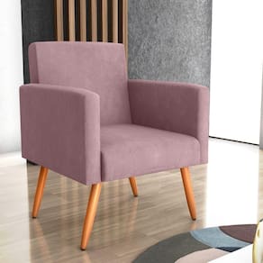 Poltrona Para Decoração Belém Veludo Turkey Marsala