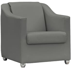 Poltrona Decorativa Para Sala Mila Corino Cores Pé De Plástico Cromado - Cinza, Corino