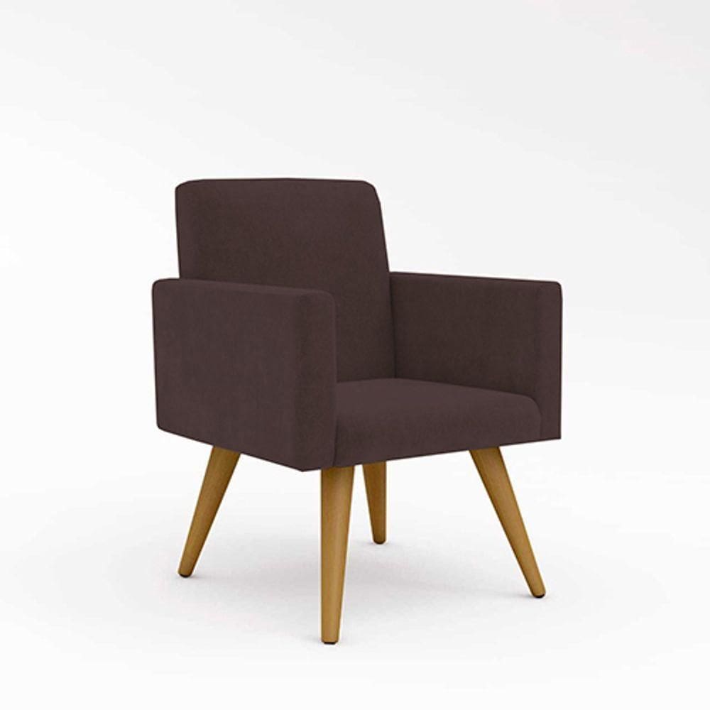 Poltrona Decorativa - Escritório - Recepção - Sala De Estar Marrom