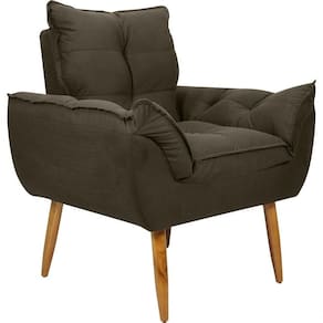 Poltrona Decorativa Tóquio 1 Lugar Suede Capuccino Matrix