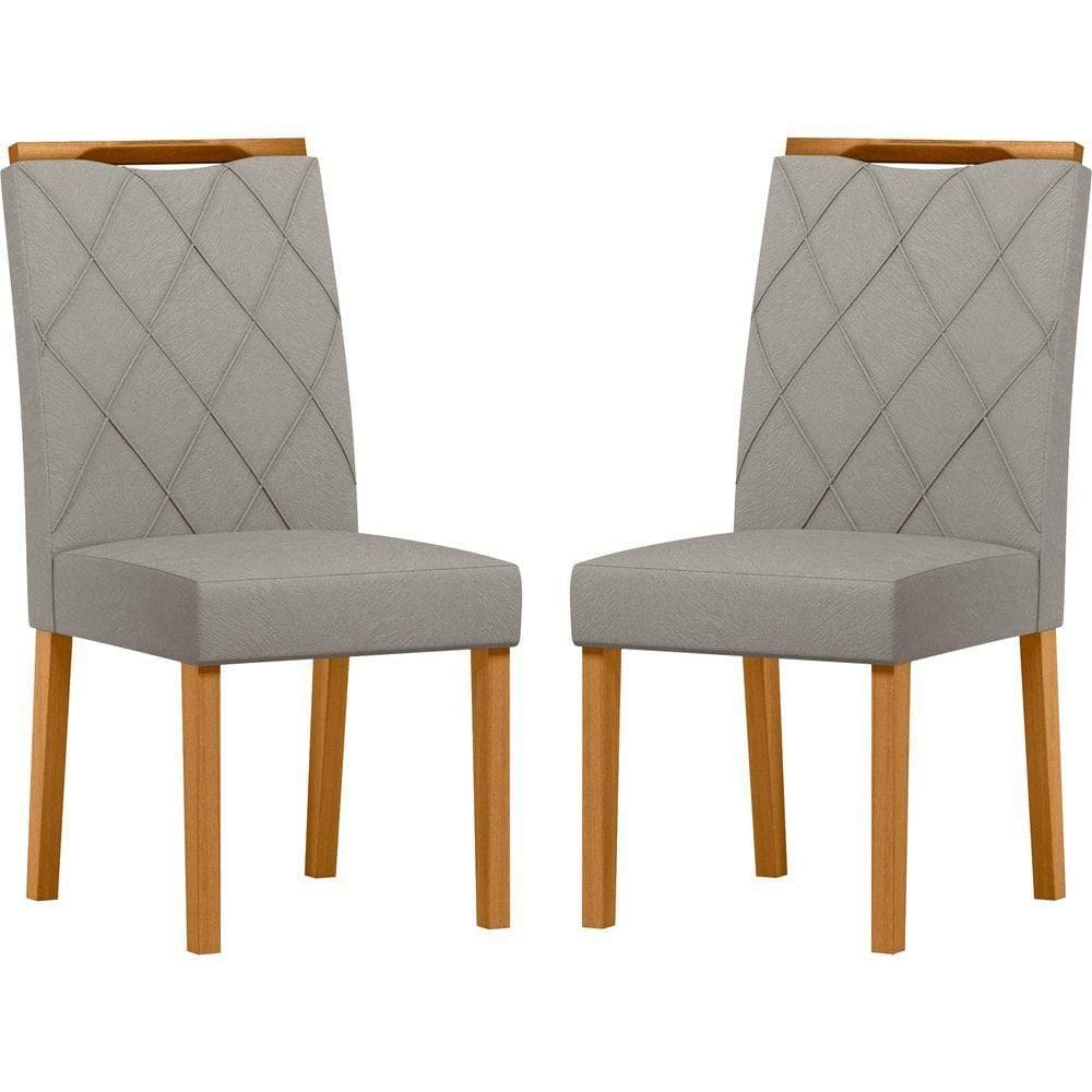 Conjunto Com 2 Cadeiras De Jantar Estofada Sarah Ypê Animalle Marfim Wd25