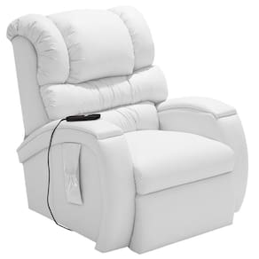Poltrona Do Papai Reclinável Elétrica Com Controle Biorne F05 Corano Branco - Lyam Decor