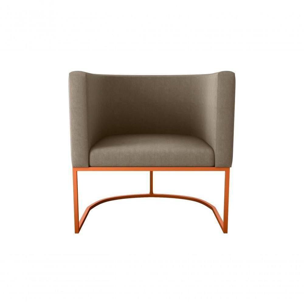 Poltrona Decorativa York 1 Lugar Suede Capuccino Matrix