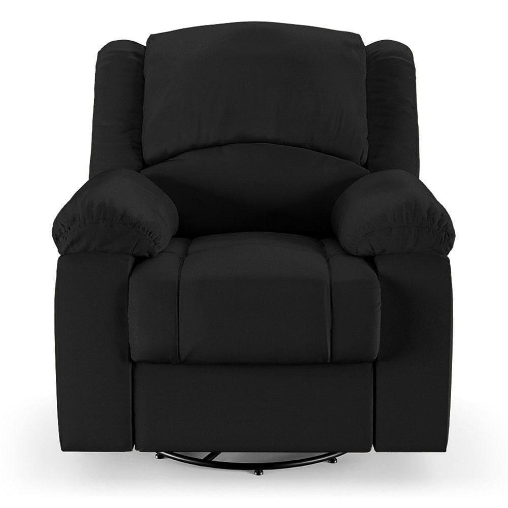 Poltrona Do Papai Reclinável Pietra Glider Giratória Fh9 Pu Preto - Mpozenato