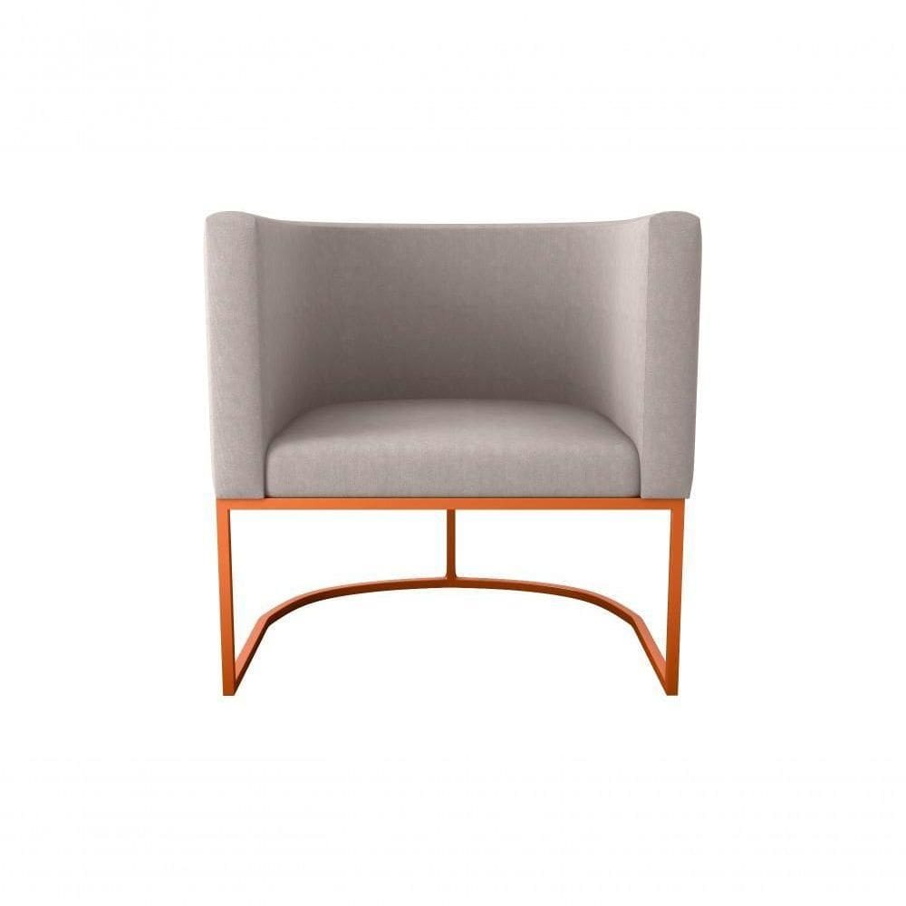 Poltrona Decorativa York 1 Lugar Suede Bege Matrix