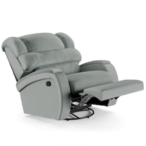 Poltrona Do Papai Reclinável Kalie Glider Giratória Fh9 Pu Cinza - Mpozenato