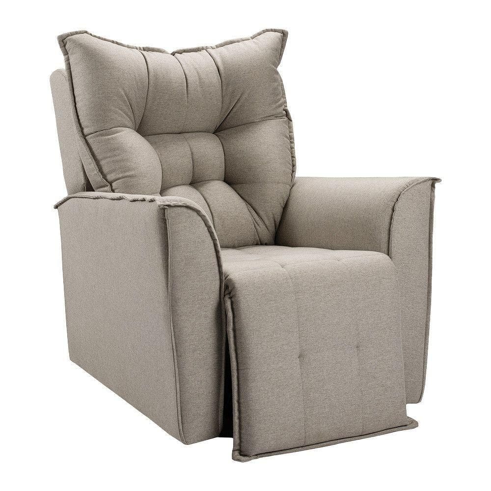 Poltrona Do Papai Reclinável King - Linho Carvalho